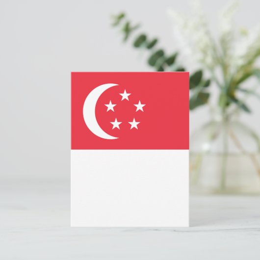 Carte Postale Drapeau de Singapour (Debout devant)