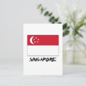 Carte Postale Drapeau de Singapour (Debout devant)