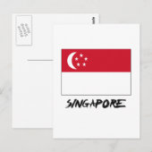 Carte Postale Drapeau de Singapour (Devant / Derrière)