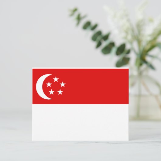 Carte Postale Drapeau de Singapour (Debout devant)