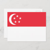 Carte Postale Drapeau de Singapour (Devant / Derrière)