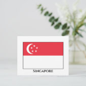 Carte Postale Drapeau de Singapour (Debout devant)