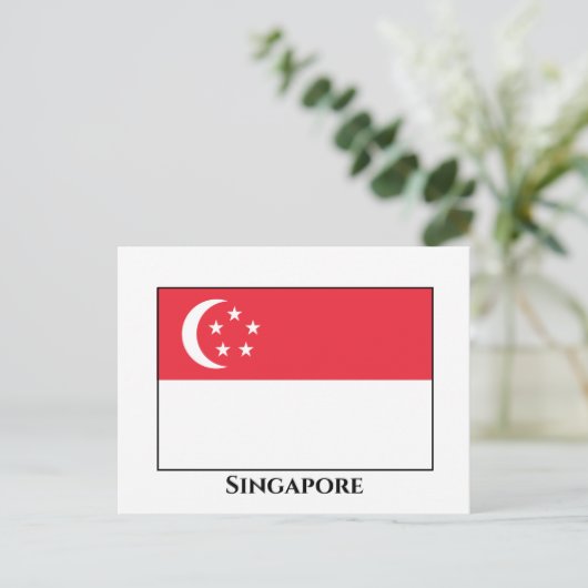 Carte Postale Drapeau de Singapour (Debout devant)