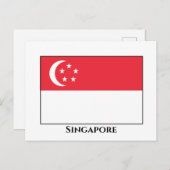 Carte Postale Drapeau de Singapour (Devant / Derrière)
