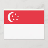 Carte Postale Drapeau de Singapour - 新 加 坡 国 旗 - Bendera Singapu (Devant)