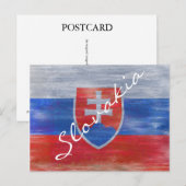 Carte Postale Drapeau de Slovaquie en détresse (Devant / Derrière)