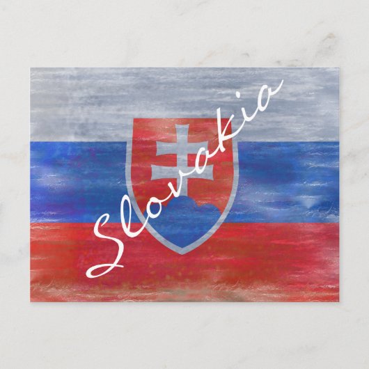 Carte Postale Drapeau de Slovaquie en détresse (Devant)