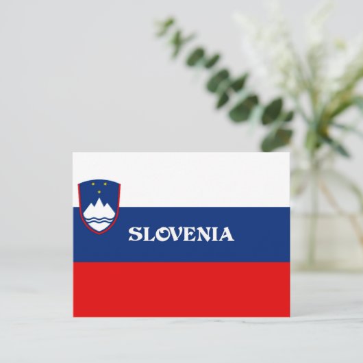 Carte Postale Drapeau de Slovénie (Debout devant)