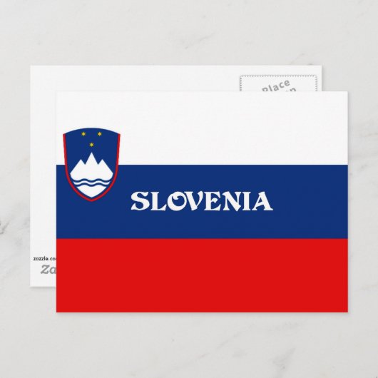 Carte Postale Drapeau de Slovénie (Devant / Derrière)
