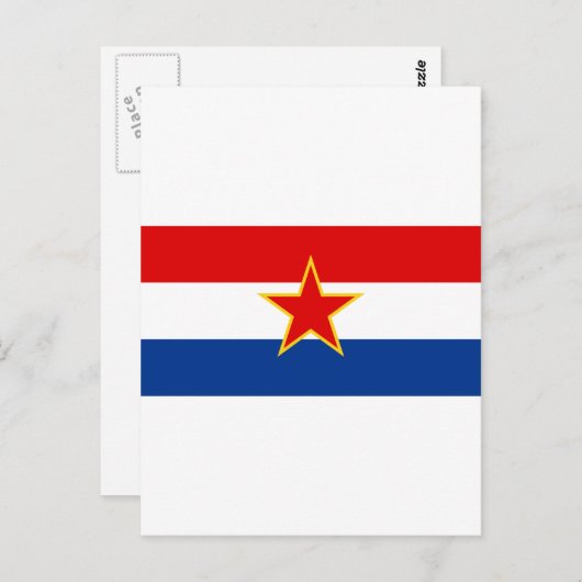 Carte Postale Drapeau de SR Croatie (Devant / Derrière)