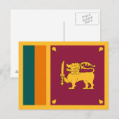 Carte Postale Drapeau de Sri Lanka (Devant / Derrière)