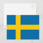 Carte Postale Drapeau de Suède (Devant / Derrière)