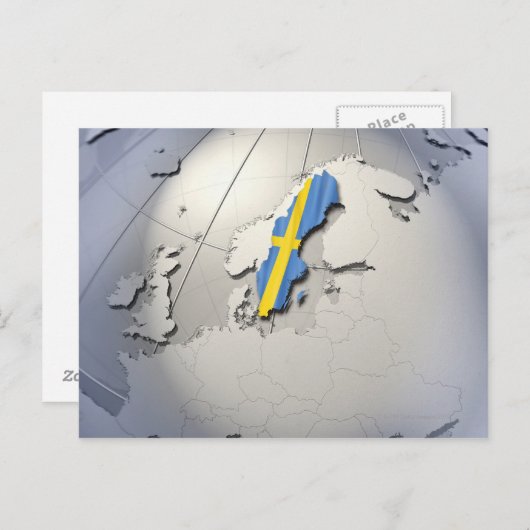 Carte Postale Drapeau de Suède (Devant / Derrière)
