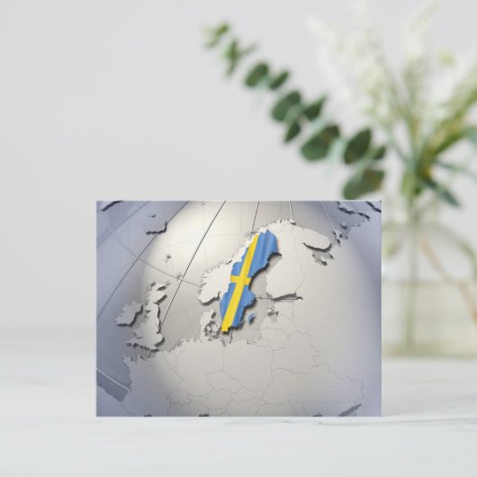 Carte Postale Drapeau de Suède (Debout devant)