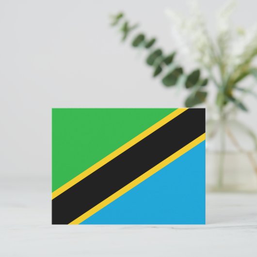 Carte Postale Drapeau de Tanzanie (Debout devant)