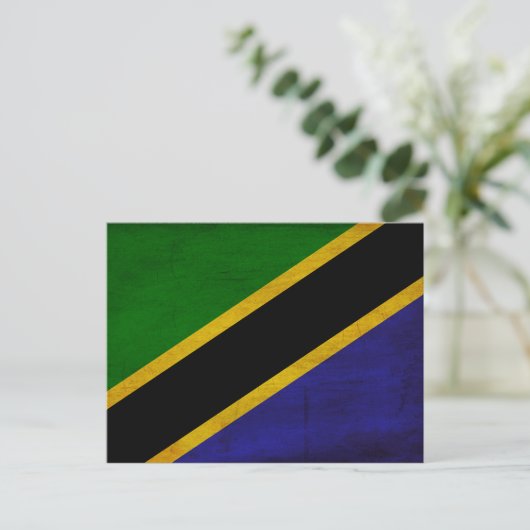 Carte Postale Drapeau de Tanzanie (Debout devant)