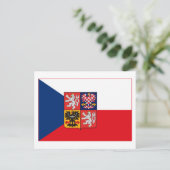 Carte Postale Drapeau de Tchécoslovaquie avec certificat d'authe (Debout devant)