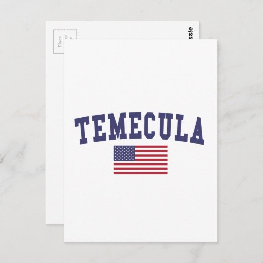 Carte Postale Drapeau de Temecula USA (Devant / Derrière)