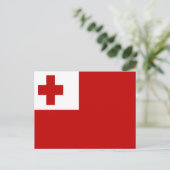 CARTE POSTALE DRAPEAU DE TONGA (Debout devant)