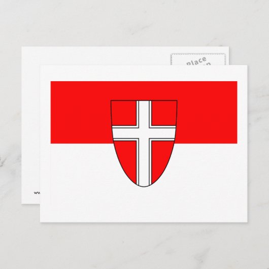 Carte Postale Drapeau de Vienne, Autriche (Devant / Derrière)