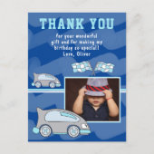 Carte Postale Drapeau de voiture de course photo Merci d'anniver (Devant)