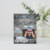 Carte Postale Drapeau de voiture de course Tableau Photo Anniver (Debout devant)