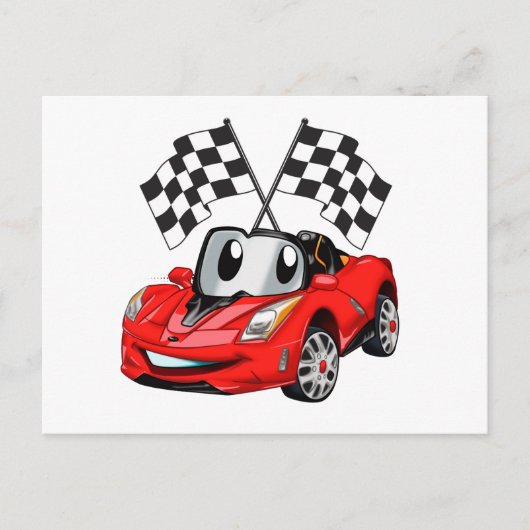 Carte Postale Drapeau de voiture rapide - Choisissez la couleur (Devant)