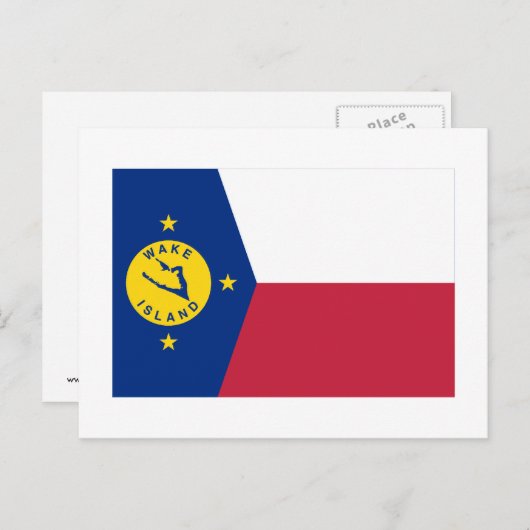 Carte Postale Drapeau de Wake Island (Devant / Derrière)