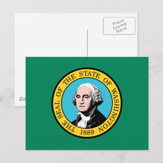 Carte Postale Drapeau de Washington (Devant / Derrière)