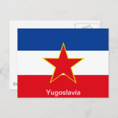 Carte Postale Drapeau de Yougoslavie (Devant / Derrière)