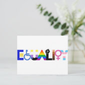 Carte Postale Drapeau d'égalité inclusive (Debout devant)