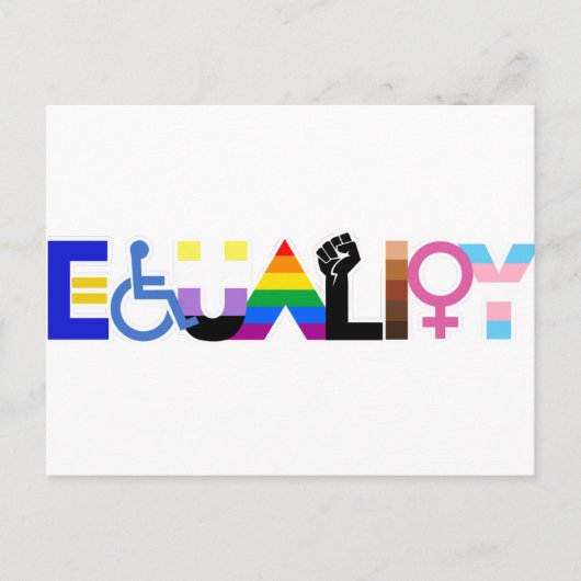 Carte Postale Drapeau d'égalité inclusive (Devant)