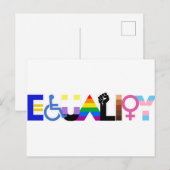 Carte Postale Drapeau d'égalité inclusive (Devant / Derrière)