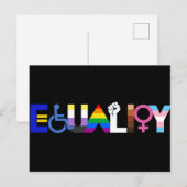 Carte Postale Drapeau d'égalité inclusive foncé (Devant / Derrière)
