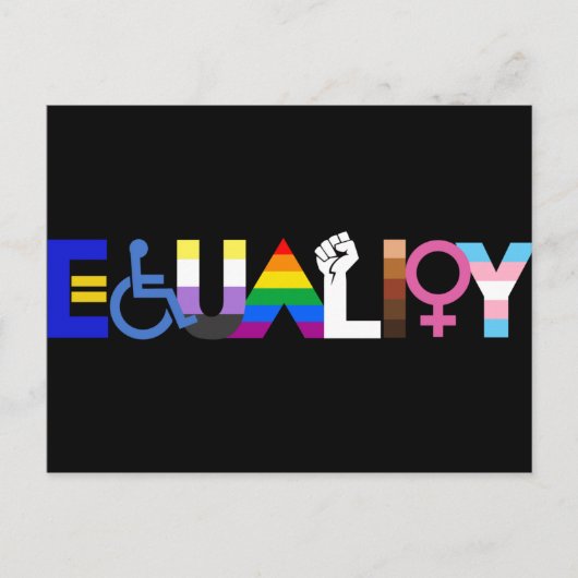 Carte Postale Drapeau d'égalité inclusive foncé (Devant)