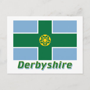 Carte Postale Drapeau Derbyshire avec nom