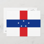 Carte Postale Drapeau des Antilles Pays-Bas (Devant / Derrière)