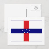Carte Postale Drapeau des Antilles Pays-Bas (Devant / Derrière)