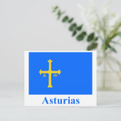 Carte Postale Drapeau des Asturies (Debout devant)