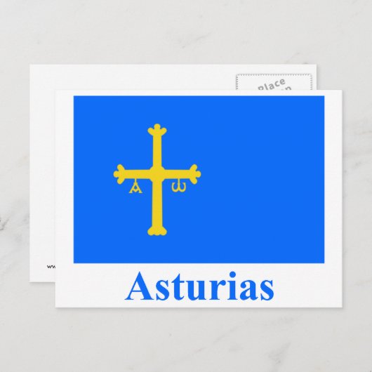 Carte Postale Drapeau des Asturies (Devant / Derrière)