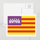 Carte postale Drapeau des Baléares (Devant / Derrière)