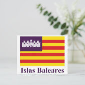 Carte Postale Drapeau des Baléares avec nom (Debout devant)