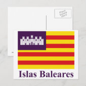 Carte Postale Drapeau des Baléares avec nom (Devant / Derrière)