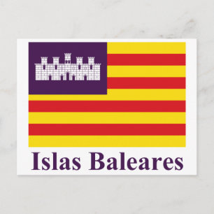 Carte Postale Drapeau des Baléares avec nom