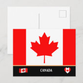 Carte Postale Drapeau des Canadiens & voyage au pays du Canada / (Devant / Derrière)