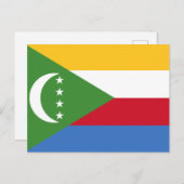 Carte Postale Drapeau des Comores (Devant / Derrière)