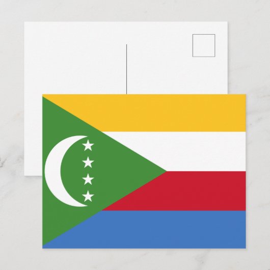 Carte Postale Drapeau des Comores (Devant / Derrière)