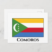 Carte Postale Drapeau des Comores (Devant / Derrière)