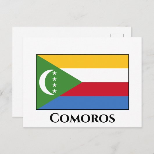 Carte Postale Drapeau des Comores (Devant / Derrière)