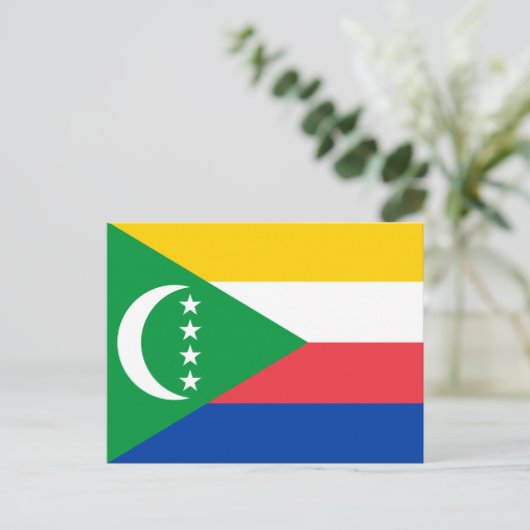 Carte Postale Drapeau des Comores (Debout devant)